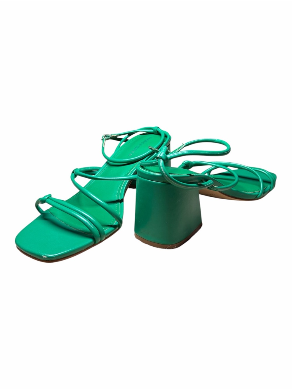 Marc Fisher Emerald Green Knotted Strap Block Heel Sandal